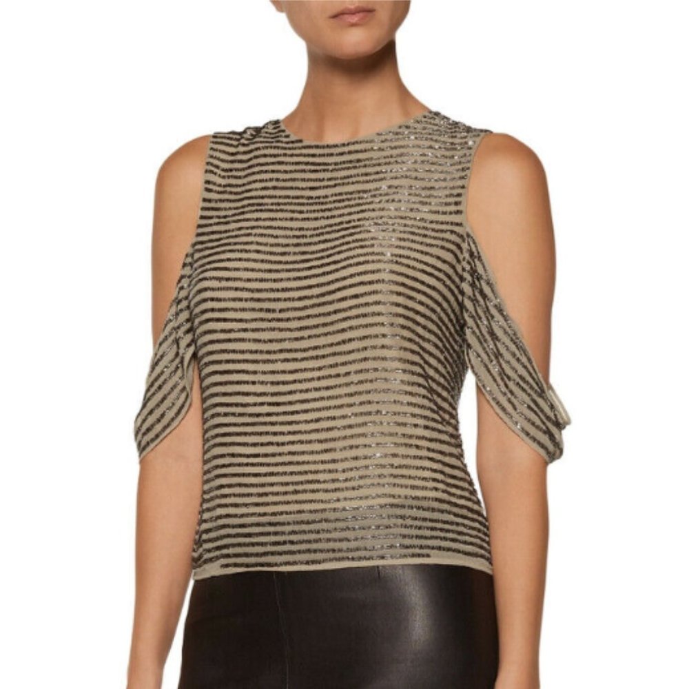NWT Walter Baker Off Shoulder Beaded Top